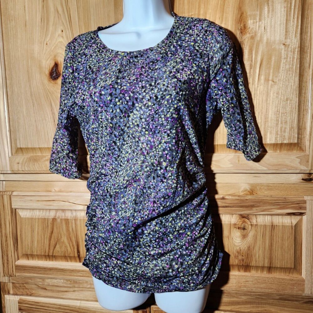 White House Black Market Women’s Small Cinched Side Short Sleeve Top